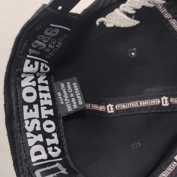 Dyse One Hat Ball Cap Strap Snap Back Black Gray Girl Bullets Mens One Size New - Picture 6 of 7